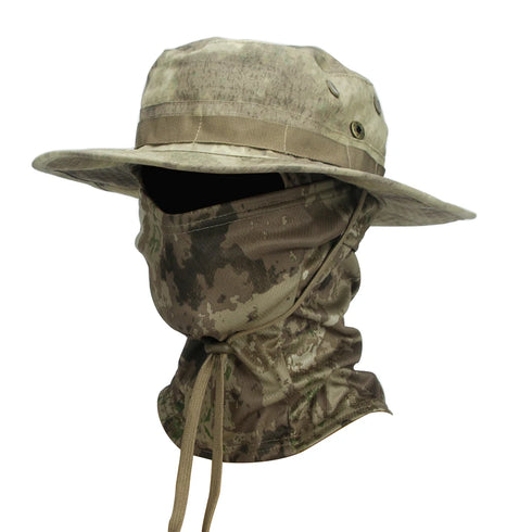 Camouflage Boonie Cap Balaclava Hat Suit for Outdoor Comfort and Sun Protection