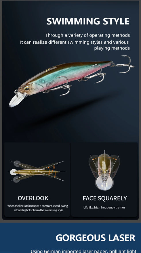 Jerkbait Wobbler 110mm 17g SP Fishing Lures with 3D Eyes