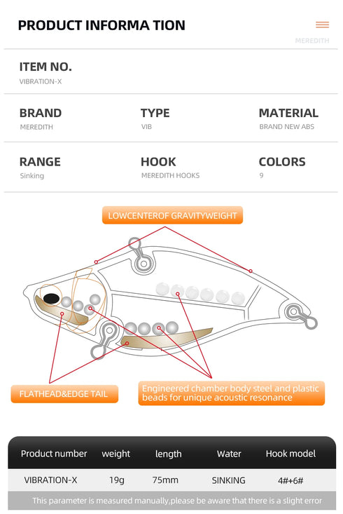 Vibration-X VIB 75mm 19g Wobblers Fishing Lures Tackle for Big Catch