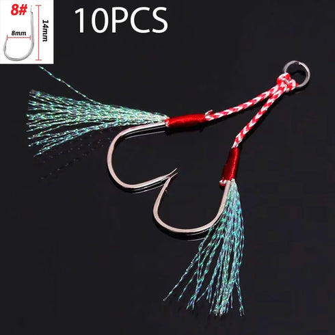 10PCS/Lot Cast Jig Assist Hook High Carbon Steel for Effective Fishing
