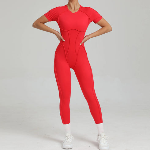 Women's One-Piece Suit Short Sleeve Bodysuit for Ultimate Comfort and Performance