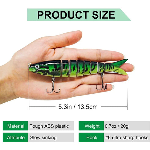 Fishing Lures Multi Jointed Swimbait Crank Bait For Trout Bass - Irresistible Action to Catch More Fish