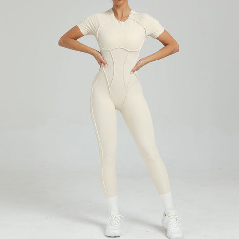 Women's One-Piece Suit Short Sleeve Bodysuit for Ultimate Comfort and Performance