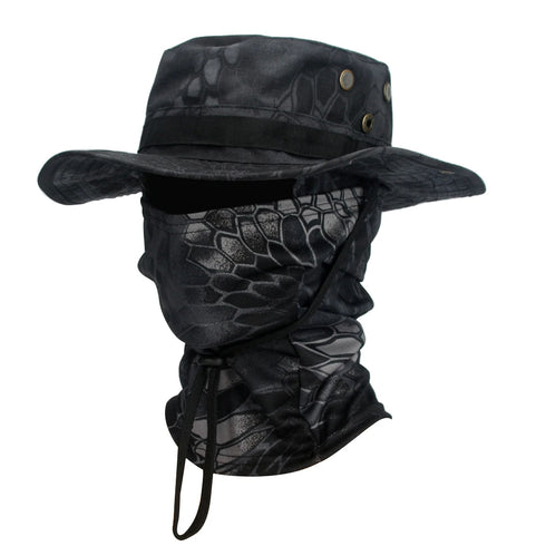 Camouflage Boonie Cap Balaclava Hat Suit for Outdoor Comfort and Sun Protection