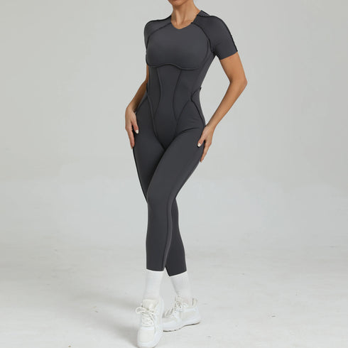 Women's One-Piece Suit Short Sleeve Bodysuit for Ultimate Comfort and Performance
