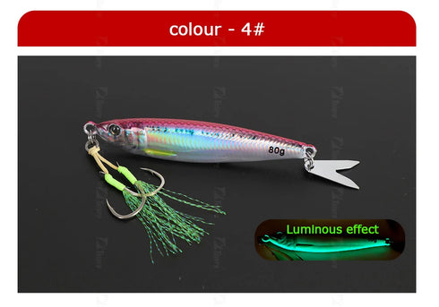 Fast Sinking Jig for Quick and Effective Fishing with Glowing Luminous Effect