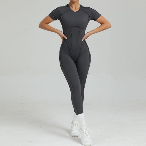 Women's One-Piece Suit Short Sleeve Bodysuit for Ultimate Comfort and Performance