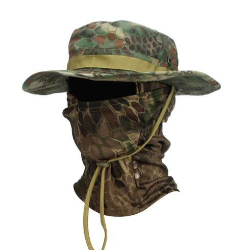 Camouflage Boonie Cap Balaclava Hat Suit for Outdoor Comfort and Sun Protection