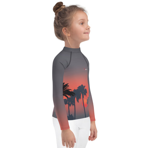 Sunset on Beach Kids SPF Rash Guard for Ultimate Sun Safety