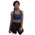 Knottytails Blue Mahi-mahi Longline Sports Bra for Workouts - Ultimate Support and Comfort