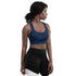 Knottytails Blue Mahi-mahi Longline Sports Bra for Workouts - Ultimate Support and Comfort