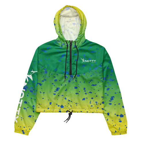 Women’s Mahi-mahi Cropped Windbreaker for Stylish Adventures, Waterproof and Lightweight