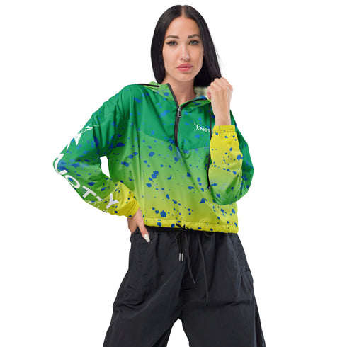 Women’s Mahi-mahi Cropped Windbreaker for Stylish Adventures, Waterproof and Lightweight