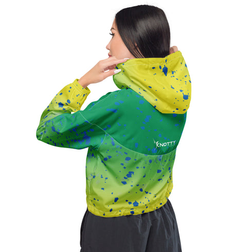 Women’s Mahi-mahi Cropped Windbreaker for Stylish Adventures, Waterproof and Lightweight