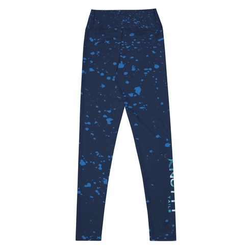 Blue Mahi Mahi Leggings for Yoga and Workout Performance with Four-Way Stretch