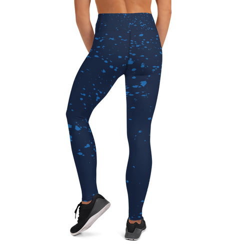 Blue Mahi Mahi Leggings for Yoga and Workout Performance with Four-Way Stretch