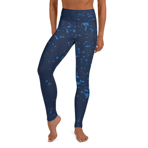 Blue Mahi Mahi Leggings for Yoga and Workout Performance with Four-Way Stretch