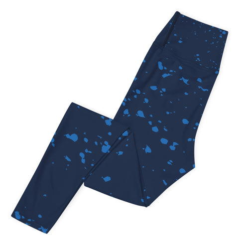 Blue Mahi Mahi Leggings for Yoga and Workout Performance with Four-Way Stretch