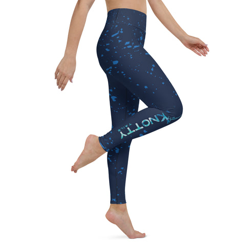 Blue Mahi Mahi Leggings for Yoga and Workout Performance with Four-Way Stretch