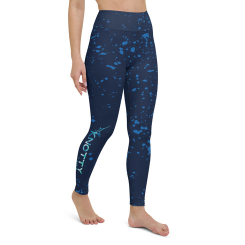 Blue Mahi Mahi Leggings for Yoga and Workout Performance with Four-Way Stretch