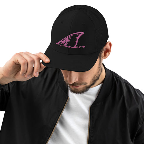 Redfish Tail Neon Pink Embroidered Mesh Back Trucker Cap for Ultimate Comfort and Style