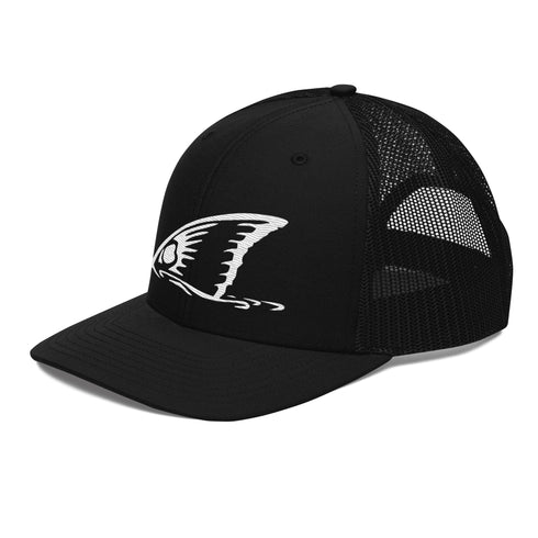 White Redfish Tail Embroidered Trucker Cap for Outdoor Style - Adjustable Comfort and Classic Fit