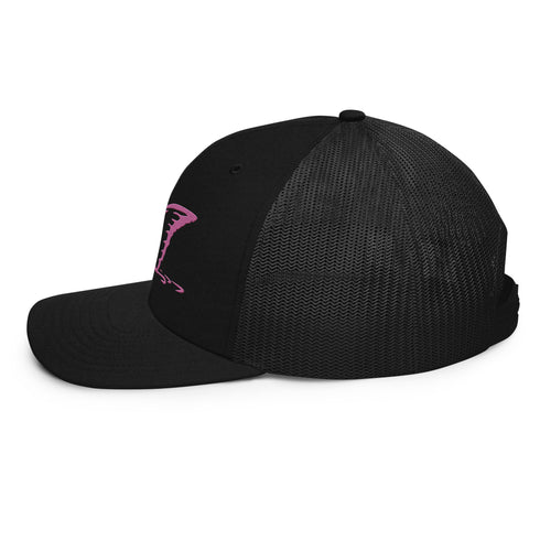 Redfish Tail Neon Pink Embroidered Mesh Back Trucker Cap for Ultimate Comfort and Style