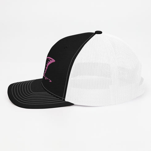 Redfish Tail Neon Pink Embroidered Mesh Back Trucker Cap for Ultimate Comfort and Style