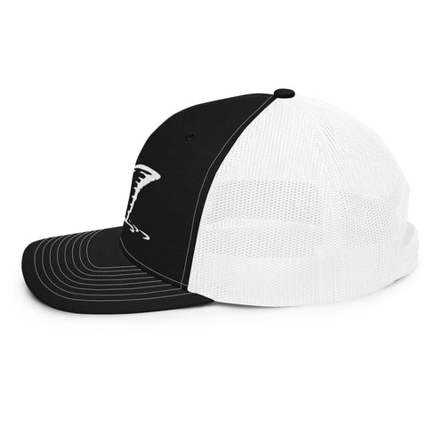 White Redfish Tail Embroidered Trucker Cap for Outdoor Style - Adjustable Comfort and Classic Fit