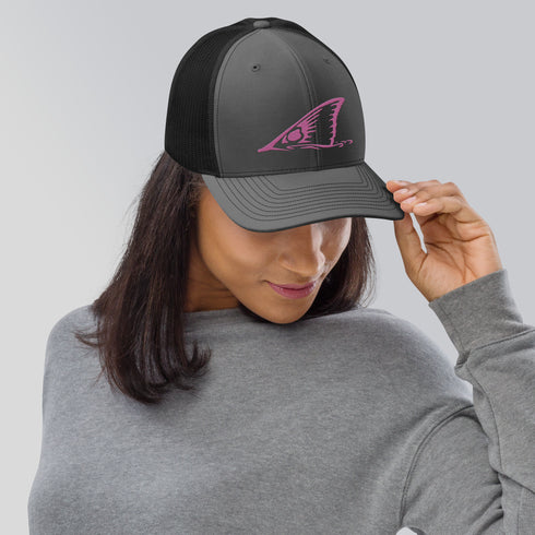 Redfish Tail Neon Pink Embroidered Mesh Back Trucker Cap for Ultimate Comfort and Style