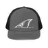White Redfish Tail Embroidered Trucker Cap for Outdoor Style - Adjustable Comfort and Classic Fit