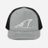 White Redfish Tail Embroidered Trucker Cap for Outdoor Style - Adjustable Comfort and Classic Fit