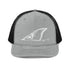 White Redfish Tail Embroidered Trucker Cap for Outdoor Style - Adjustable Comfort and Classic Fit