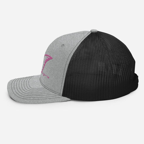 Redfish Tail Neon Pink Embroidered Mesh Back Trucker Cap for Ultimate Comfort and Style