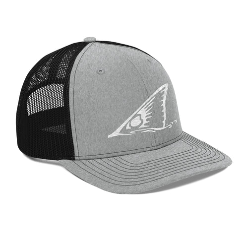 White Redfish Tail Embroidered Trucker Cap for Outdoor Style - Adjustable Comfort and Classic Fit
