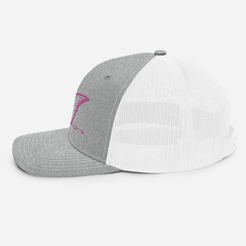 Redfish Tail Neon Pink Embroidered Mesh Back Trucker Cap for Ultimate Comfort and Style