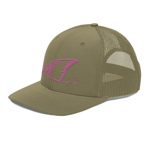 Redfish Tail Neon Pink Embroidered Mesh Back Trucker Cap for Ultimate Comfort and Style