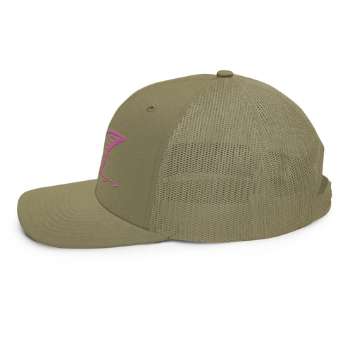 Redfish Tail Neon Pink Embroidered Mesh Back Trucker Cap for Ultimate Comfort and Style
