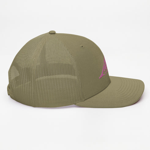 Redfish Tail Neon Pink Embroidered Mesh Back Trucker Cap for Ultimate Comfort and Style