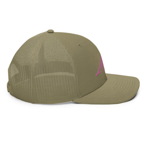 Redfish Tail Neon Pink Embroidered Mesh Back Trucker Cap for Ultimate Comfort and Style