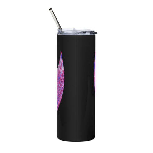 Black Mermaid at Heart Stainless Steel Tumbler 20 oz - Durable Design for Hot or Cold Drinks