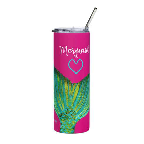 Mermaid at Heart, Mermaid Tail Knottytails Hot Pink Tumbler