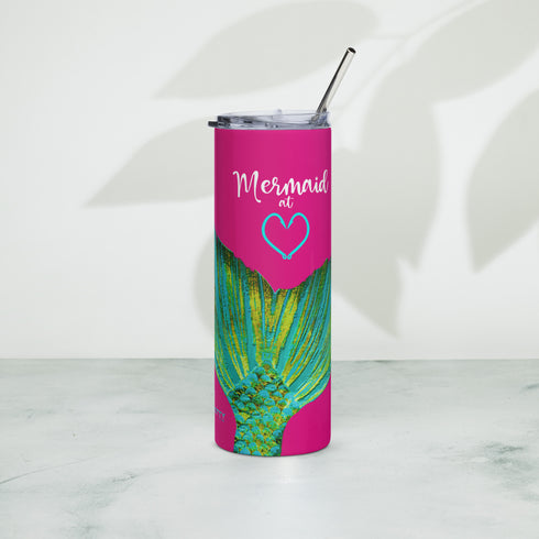 Mermaid at Heart, Mermaid Tail Knottytails Hot Pink Tumbler