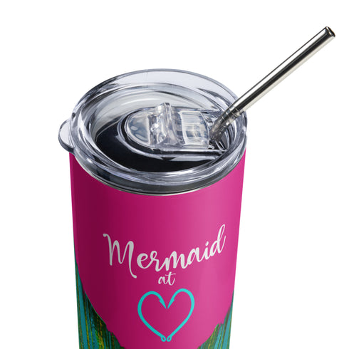 Mermaid at Heart, Mermaid Tail Knottytails Hot Pink Tumbler