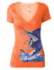 Women's Orange Sailfish V-neck Burnout Tee - KnottyTails