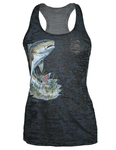 Women's Redfish Burnout Racerback Tank - KnottyTails