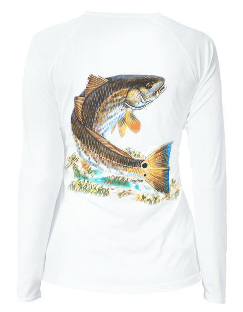 Women's Redfish in Grass Performance shirt - KnottyTails