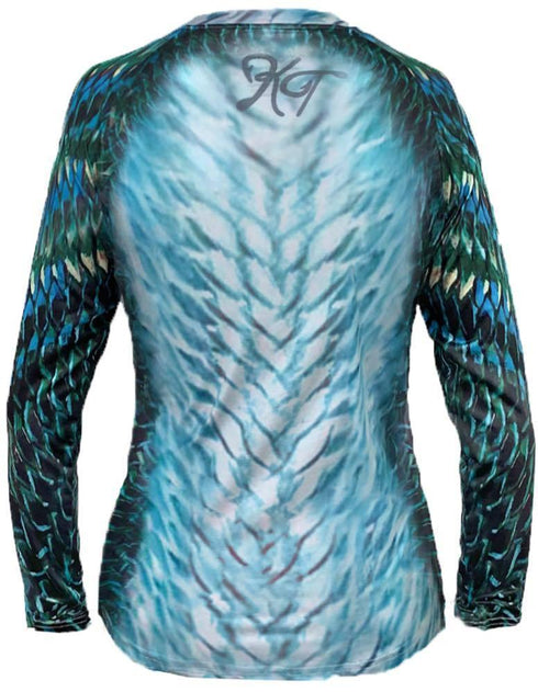Women's V-neck Tarpon Scale Performance Shirt - KnottyTails