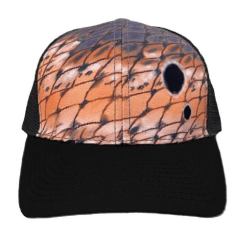 Redfish Scale Pattern on Black Snapback Hat - KnottyTails