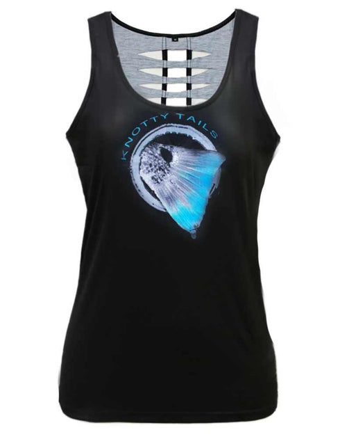 Women's Redfish Tail Slit Back Performance Tank - KnottyTails